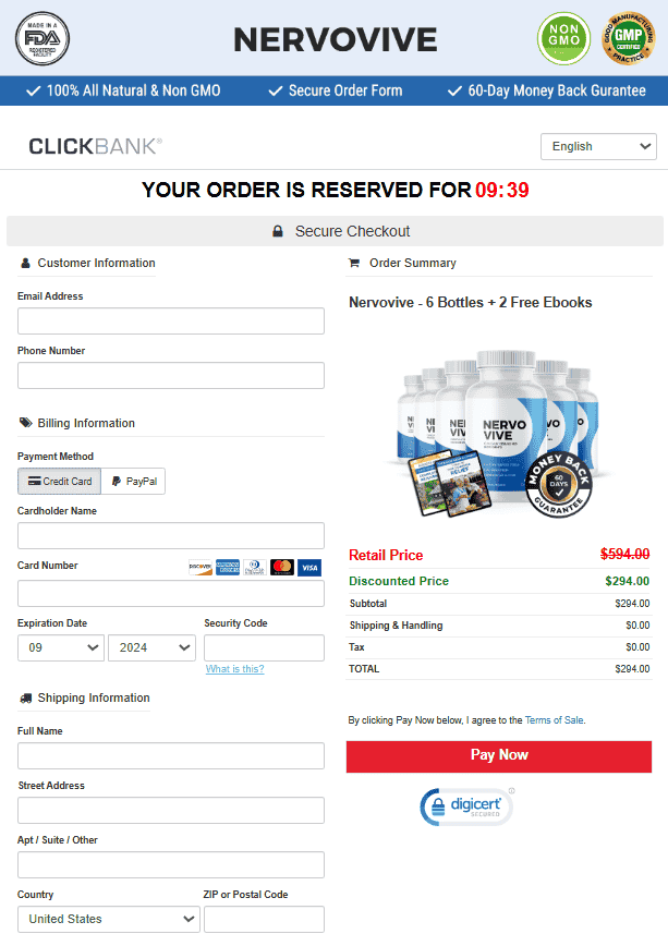 NervoVive Official Website Order Page